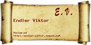 Endler Viktor névjegykártya